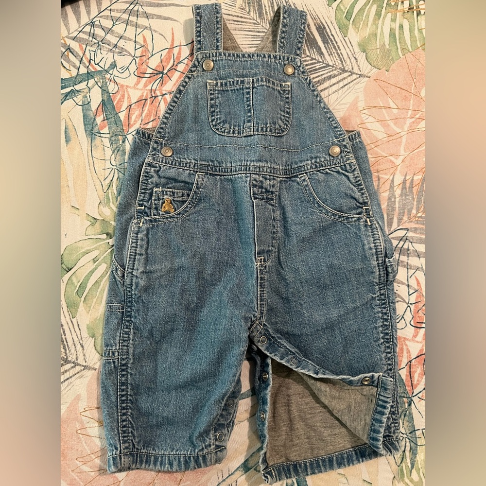 Baby gap soft denim lined overalls size 3-6 months